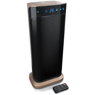 Immagine prodotto di Termoventilatore Brandson a risparmio energetico, termoventilatore in Vetroceramica, 2000W, 2 livelli di potenza, protezione da surriscaldamento, spegnimento automatico, protezione antiribaltamento, oscillazione 35°, champagne