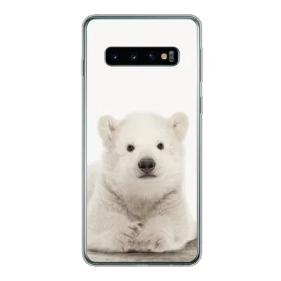 Produktbild von MuchoWow® Handyhülle Schutzhülle Hülle für Samsung Galaxy S10 Eisbär - Tiere - Kinder - Weiß - Jungen - Mädchen Silikon Softcase Handy Hülle - Handytasche