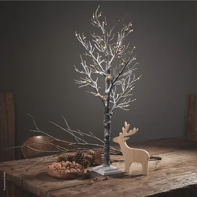 Produktbild von LED-Deko-Baum mit Schnee, 36 LEDs