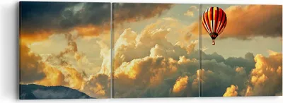 Produktbild von Bild auf Leinwand - Leinwandbild - Wolken Ballon Flug - 90x30cm - Wand Bild - Wanddeko - Wandbilder - Leinwanddruck - Bilder - Kunstdruck - Wanddekoration - Leinwand bilder - Wandkunst - CA90x30-3791