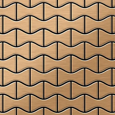 Produktbild von Mosaik Fliese massiv Metall Titan gebürstet kupfer 1,6mm stark Kismet-Ti-AB