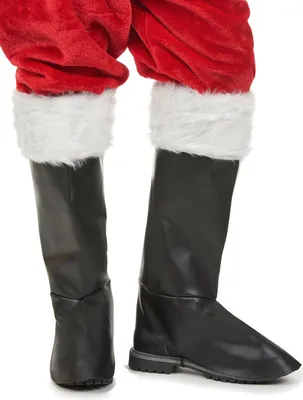 Produktbild von Weihnachtsmann Stiefelstulpen überstiefel schwarz - Einheitsgröße