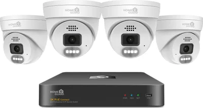 Obrázek produktu pro iGET HOMEGUARD HGNVK84804 Bezpečnostní PoE venkovní sada 2K (5 MPx) se světlem LED a zvukem