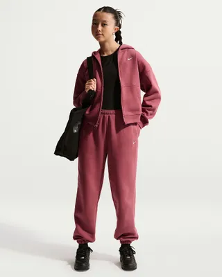 Produktbild von Nike G Nsw Studio Flc Loose Pnt Lbr Pink Smoke/White Pink Smoke/White M