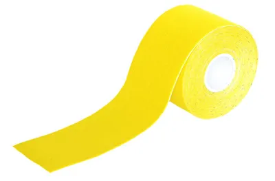 Produktbild von 4 Rollen - Tapefactory24 Getting Started Kinesiologie Tape 2,5cm x 5m - gelb, Tapes Taping Klebeband Tapeverband Bandage wasserfest