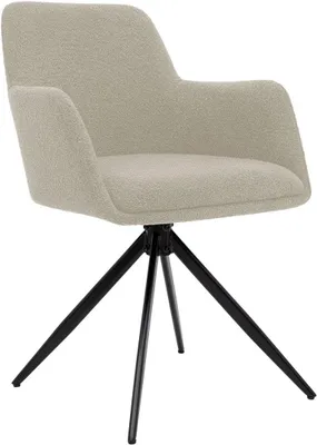 Immagine prodotto di Sgabello da bar Olema, rivestito in tessuto teddy color taupe, con altezza regolabile