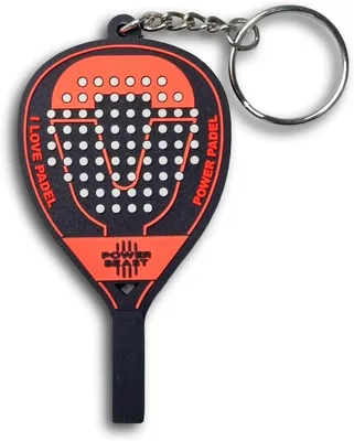Imagen del producto de Llavero de pádel, con forma de raqueta, de 8 cm, con aro de metal, ideal para aficionados al deporte