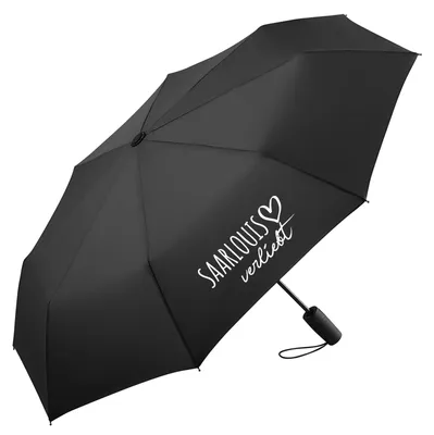 Produktbild von Huuraa Regenschirm Saarlouis verliebt 98cm Schwarz Sturmfest Taschenschirm Geschenkidee