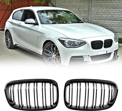 Productafbeelding van Radiator Grille voor BMW 1-serie F20 F21 2011-2014 - Sportieve Glans Zwart