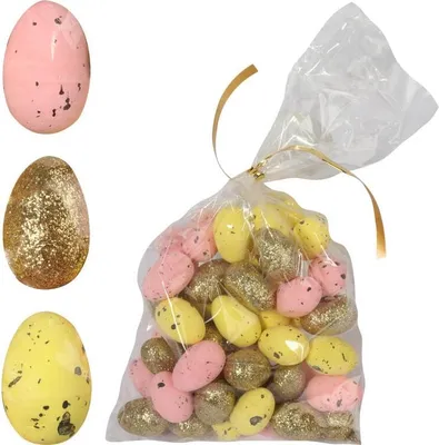 Zdjęcie produktu dla Zestaw wielobarwnych jajek styropianowych do dekoracji wielkanocnych 48 sztuk 3cm
