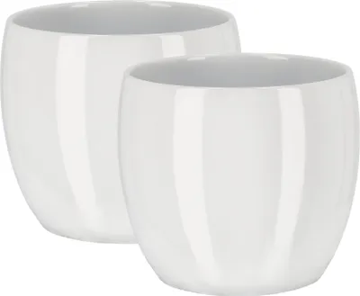 Produktbild von KOTARBAU® 2er Set Keramik-Blumentopf Übertopf ⌀ 13 cm für Blumen Pflanzen Weiß