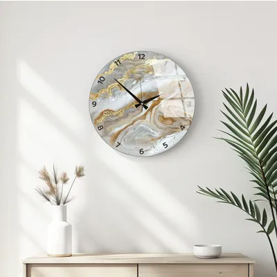 Productafbeelding van Opviq, Huhu351 - 40 x 40, Decoratieve glazen wandklok, meerkleurig, 100% glas, 40 x 40 cm
