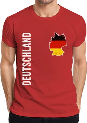 Produktbild von Deutschland Flagge Fußballer WM 2026 Weltmeisterschaft Trikot Herren T-Shirt, Rot, S