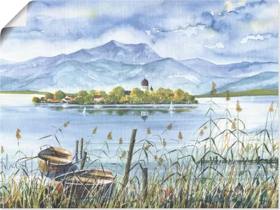 Produktbild von ARTland Poster Seeblick Herreninsel Größe: 80x60 cm
