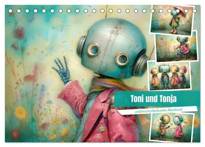 Produktbild von Toni und Tonja und ihre kunterbunten Abenteuer (Tischkalender 2027 DIN A5 quer), CALVENDO Monatskalender