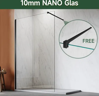 Zdjęcie produktu dla Kabina prysznicowa SONNI 120x200cm z przezroczystym szkłem o grubości 10 mm z powłoką NANO, czarna
