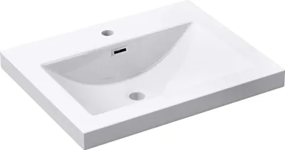 Immagine prodotto di doporro Lavabo ad Incasso Soprapiano Lavabo Bagno da Appoggio Rettangolare 60x48x13 cm Bianco Lucido, Lavandino in Marmoresina con Foro Rubinetto e Troppopieno Colossum01