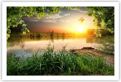 Produktbild von Poster - Poster ohne Rahmen - Brücke See - 91,5x61 cm - Wand Bild - Wanddeko - Wandbilder - Kunstposter - Wandposter - Bilder - Kunstdruck - Wanddekoration - Wandbild - P2XAA91x61-3914
