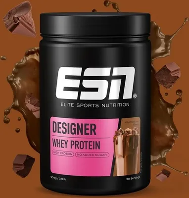 Produktbild von ESN Designer Whey 908g Dose - Milk Chocolate