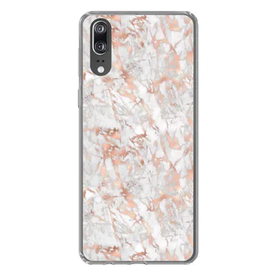 Produktbild von MuchoWow® Handyhülle Schutzhülle Hülle für Huawei P20 Marmor - Roségold - Luxus - Muster Silikon Softcase Handy Hülle - Hardcover