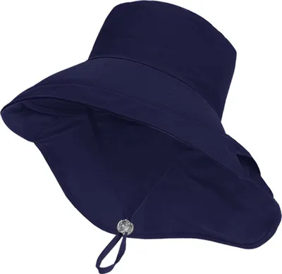 Produktbild von Frauen wandernd Sonnenhut Sommerhut Bergsteigen große Traufe Fischerhut Sommer Reise Sonnenschutz Hut im Freien Sonnenhut Marineblau