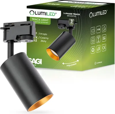 Obrázek produktu pro LUMILED 1fázové stropní bodové svítidlo track systém bodového osvětlení otočný GU10 230V max. 30W 360° 90° nastavitelný