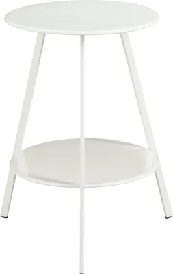 Image de Table d'appoint ronde Mica Decorations Seatle pour l'extérieur – Table basse – Également utilisable comme support pour plantes – Métal – 58 x 46 cm – Blanc