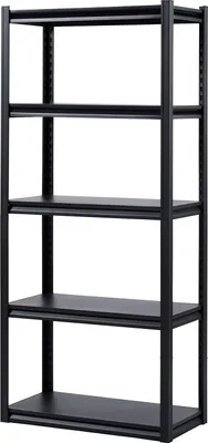 Immagine prodotto di SucceBuy scaffalatura di stoccaggio, capacità di carico di 2000 libbre, scaffale da garage regolabile a 5 livelli, 16" D x 32" W x 72" H, scaffale in metallo per garage, cucina, magazzino, cantina, nero