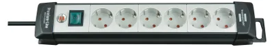 Image de Brennenstuhl 1951560101 power extension 5 m 6 AC outlet(s) Indoor Black, Grey
