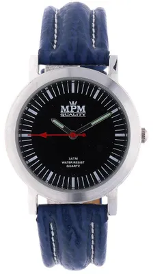 Produktbild von MPM-Quality Herrenuhr Legierung Silber Zifferblatt Schwarz Armband Blau