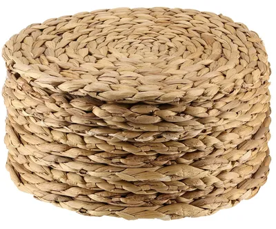 10er-Set runde Wasserhyazinthe Platzsets, 30 cm, handgefertigt