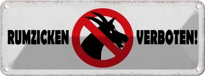 Produktbild von vianmo Blechschild 10x27 cm Rumzicken verboten Warnschild Hinweisschild Sicherheit Vorsicht