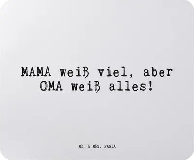 Produktbild von Mr. & Mrs. Panda Mauspad MAMA weiß viel, aber... - Aquarellblau - Geschenk, Familie, computer mousepad, mousematte, Mouse Pad, Muttertag, Oma, laptop, Sprüche, Großeltern