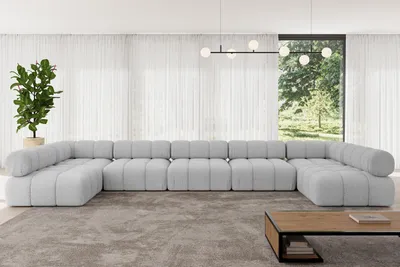 Produktbild von ALTDECOR Modulares Sofa Ecksofa in U-Form - Garvo-U3 - 475x190x70 cm Hellgrau Corner modular Sofa Eckcouch Couch Wohnlandschaft Cauchsofa Polstersofa