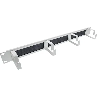 Image de InLine® Panneau passe-câbles 19" avec 4 étriers, 1UH, RAL 7035 gris