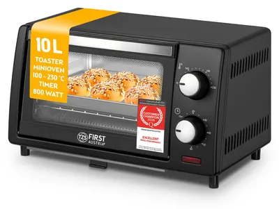 Minibackofen 10L 800W, stufenlose Temp. bis 230°C, Timer