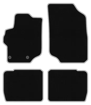 Produktbild von Fußmatten Automatten Velours Schwarz/Silber für Peugeot 301 2012- Set 4-tlg