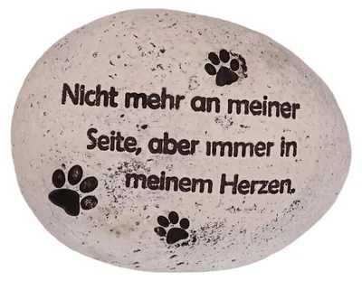 Produktbild von Logbuch-Verlag Gedenkstein mit Pfoten und Spruch – Erinnerung an Hund oder Katze – Polystone ca. 9,5 x 7,5 cm, wetterfest – Tiergrabstein Deko