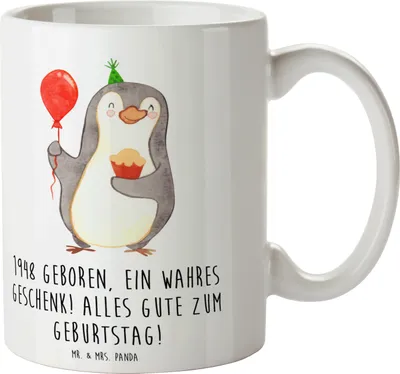 Produktbild von Mr. & Mrs. Panda Becher 1948 Geburtstag - Weiß - Geschenk, Teetasse, Happy Birthday, Feier, Erinnerungen, Tasse, geboren, in, kaffeetasse keramik, 75., Glückwunsch, Pott
