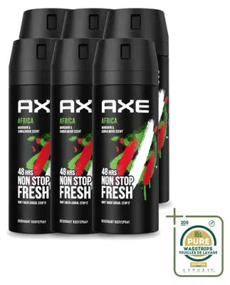 Produktbild von 6 x Axe Deodorant Bodyspray Africa - 150 ml - Vorratspackung - 6 Stücke
