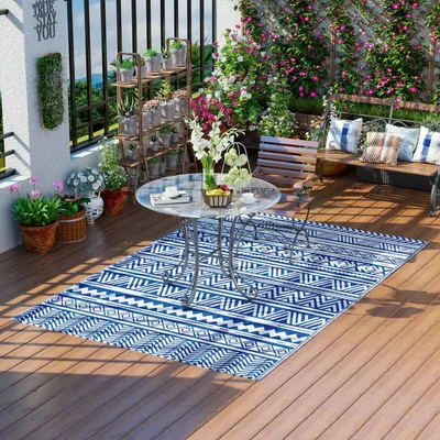 Obrázek produktu pro Venkovní koberec - Oboustranný - Rozměr 182×274 cm - Polypropylen 310 g/m² - Na terasu, balkon, terasu - Vícebarevný