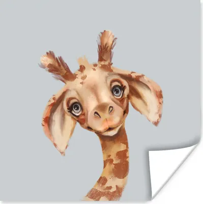 Produktbild von MuchoWow® Poster Giraffe - Dschungel - Tier 100x100 cm - Babyzimmer