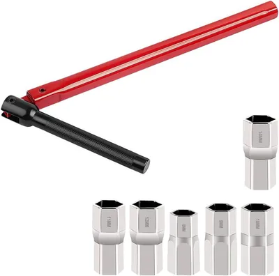 Produktbild von Standhahnmutterschlüssel aus Kohlenstoffstahl, 13 mm, rechtwinklig, Wasserhahnschlüssel für 8–14 mm, geeignet für die Reparatur von Wasserhähnen