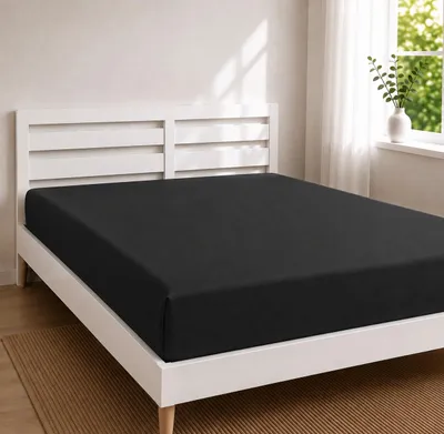 Produktbild von Jersey Spannbettlaken 2er Set 100 % Baumwolle 135 g/m² bis 30 cm Steghöhe,160 x 200 cm,Anthrazit
