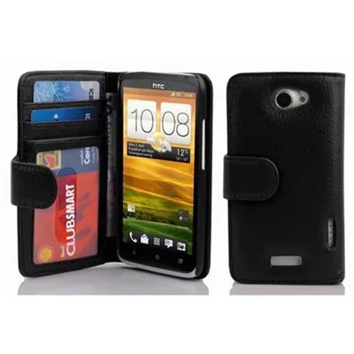 Produktbild von Cadorabo Hülle für HTC ONE X / X+ in Schwarz Backcover Handy Schutz Hülle Book Case Booklet Kartenfächer