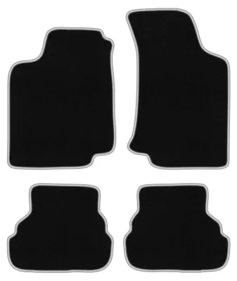 Immagine prodotto di Tappetini in moquette per Volkswagen Golf III 1993-2002 (cabrio/hatchback/station wagon) – set 4 pezzi, nero/argento, su misura – Wielganizator CARLUX