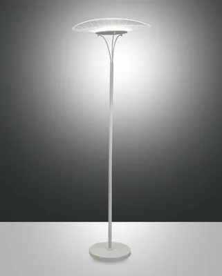 Produktbild von Vela LED-Stehleuchte, 24W, 2180lm, 3000K, Weiß, Metall & Methacrylat, modernes elegantes Design, Höhe 175 cm, warmweiße integrierte Beleuchtung