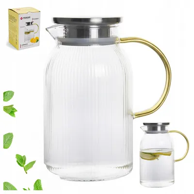 Produktbild von Tragar Glaskaraffe mit Deckel und Griff 1,5L