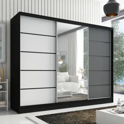 Produktbild von Schwebetürenschrank AURELIA 2 Schwebetürenschrank AURELIA 2 200 cm mit Spiegel, 3 Türen, 3 Schubladen
