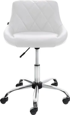 Obrázek produktu pro Pracovní stolička - Pohodlný sedák - Výškově nastavitelný, otočný a ergonomický design. Barva: bílá | Materiál: Imitace kůže